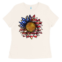 Bone 4th of july sunflower Ladies Tee - texasbilliewilder