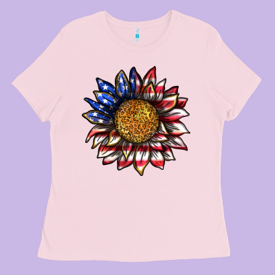 4th Of July Sunflower Ladies Tee Designed By Texasbilliewilder