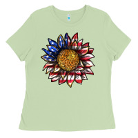 Matcha 4th of july sunflower Ladies Tee - texasbilliewilder