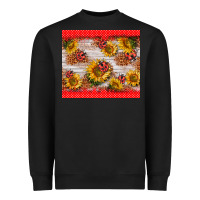 Black ladybug sunflower Heavyweight Sweatshirt - BarkalooDesign