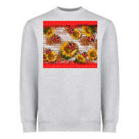 Heather Grey ladybug sunflower Heavyweight Sweatshirt - BarkalooDesign