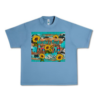 Pebble Blue world's best mom sunflower leopard cowhide Urban Heavy Tee - Artiststas