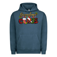 Pigment Midnight Navy Grandma claus with christmas gift sock mother's Urban Hoodie - HowdyJamesFarm