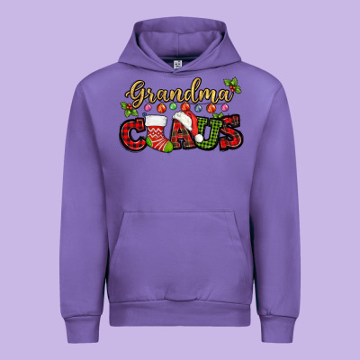 Grandma Claus With Christmas Gift Sock Mother's Urban Hoodie Designed By Howdyjamesfarm