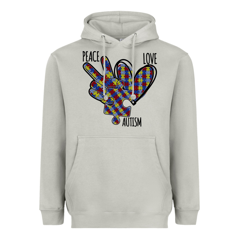 Peace Love Autism Heavyweight Hoodie by Bettercallsaul | Teevron
