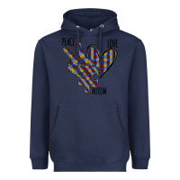 Navy Peace Love Autism Heavyweight Hoodie - Bettercallsaul