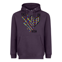Plum Peace Love Autism Heavyweight Hoodie - Bettercallsaul