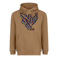 Toasted Coconut Peace Love Autism Heavyweight Hoodie - Bettercallsaul
