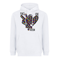 White Peace Love Autism Heavyweight Hoodie - Bettercallsaul