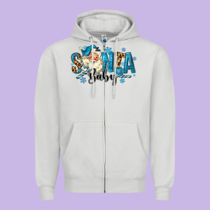 Santa Baby Christmas Zipper Hoodie Designed By Maliassmallbusiness