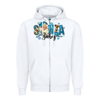 White Santa Baby Christmas Zipper Hoodie - MaliasSmallBusiness