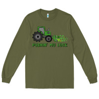 Army Green pushin' my luck Long Sleeve Tee - MaliasSmallBusiness