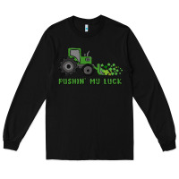 Black pushin' my luck Long Sleeve Tee - MaliasSmallBusiness