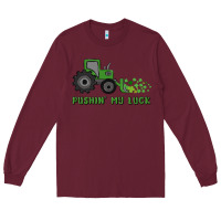Burgundy pushin' my luck Long Sleeve Tee - MaliasSmallBusiness