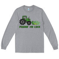Heather Grey pushin' my luck Long Sleeve Tee - MaliasSmallBusiness
