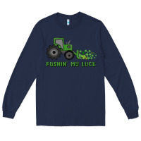 Navy pushin' my luck Long Sleeve Tee - MaliasSmallBusiness