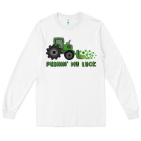 White pushin' my luck Long Sleeve Tee - MaliasSmallBusiness