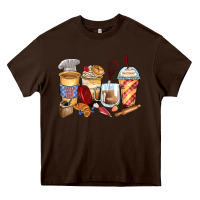 Chocolate Brown bakery coffee cups Heavy Core Tee - Zillion Design Studio