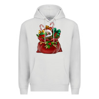 Dove Grey Chrismas Santa claus bag Premium Hoodie - NancyCooperArtShop