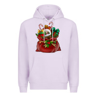 Lilac Chrismas Santa claus bag Premium Hoodie - NancyCooperArtShop