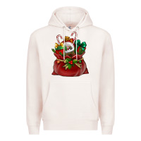 Pale Pink Chrismas Santa claus bag Premium Hoodie - NancyCooperArtShop