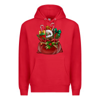 Red Chrismas Santa claus bag Premium Hoodie - NancyCooperArtShop