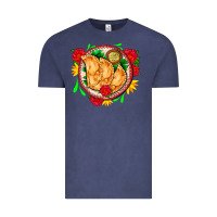 Vintage Denim empanadas plate and roses Vintage Tee - AdoDesignShop