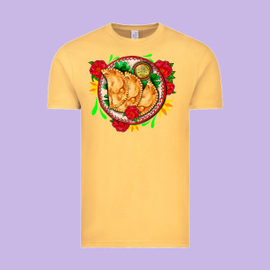 Empanadas Plate And Roses Vintage Tee Designed By Adodesignshop