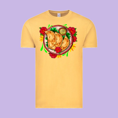 Empanadas Plate And Roses Vintage Tee Designed By Adodesignshop