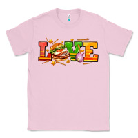Bubblegum Pink love with hamburger Classic Tee - AdoDesignShop