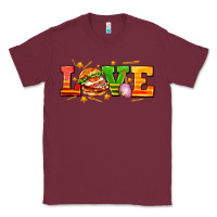 Burgundy love with hamburger Classic Tee - AdoDesignShop