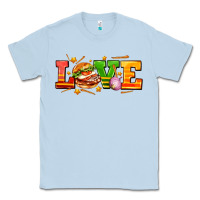 Dusty Blue love with hamburger Classic Tee - AdoDesignShop