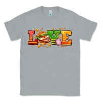 Heather Grey love with hamburger Classic Tee - AdoDesignShop
