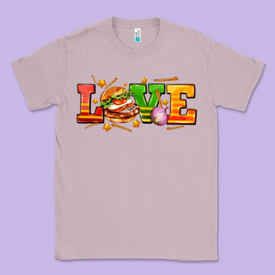 Love With Hamburger Classic Tee Designed By Adodesignshop