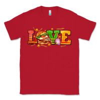 Red love with hamburger Classic Tee - AdoDesignShop