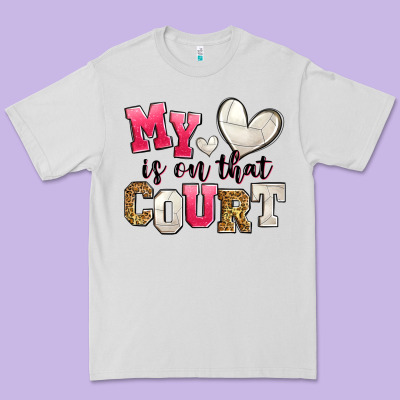My Heart Is On That Court Volleyball Premium Tee Designed By Zillion Design Studio