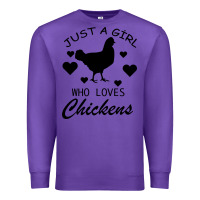 Purple Just A Girl Who Love Chickens Premium Sweatshirt - Bettercallsaul