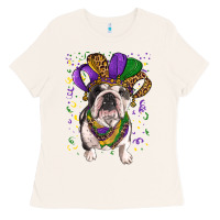 Bone mardi gras hat  english bulldog Ladies Tee - RanaPortraitStore