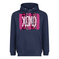 Navy Love Xoxo Brushstrokes Valentines Heavyweight Hoodie - Bettercallsaul
