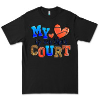 Black my heart is on that court basketball Premium Tee - Zillion Design Studio