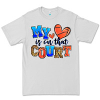 Dove Grey my heart is on that court basketball Premium Tee - Zillion Design Studio