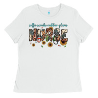 White nurse coffee scrubs rubber gloves Ladies Tee - JahusDesignShop