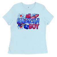 Baby Blue all american boy billie wilder Ladies Tee - texasbilliewilder