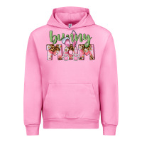 Fuchsia Pink Happy Easter Bunny Mom Urban Hoodie - CowGirlArtShop