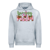 Heather Grey Happy Easter Bunny Mom Urban Hoodie - CowGirlArtShop