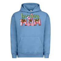 Pigment Pebble Blue Happy Easter Bunny Mom Urban Hoodie - CowGirlArtShop