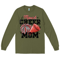 Army Green mascot cheer mom Long Sleeve Tee - MaliasSmallBusiness