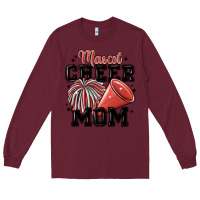 Burgundy mascot cheer mom Long Sleeve Tee - MaliasSmallBusiness