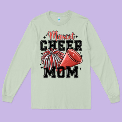 Mascot Cheer Mom Long Sleeve Tee Designed By Maliassmallbusiness