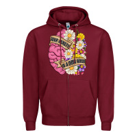 Burgundy your anxiety is a lying bitch Zipper Hoodie - MaliasSmallBusiness